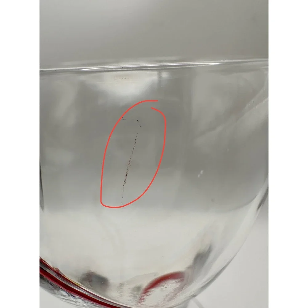 Pier 1 Hand Blown Art Glass Red Swirline Twisted Vase Clear Red Asymmetrical